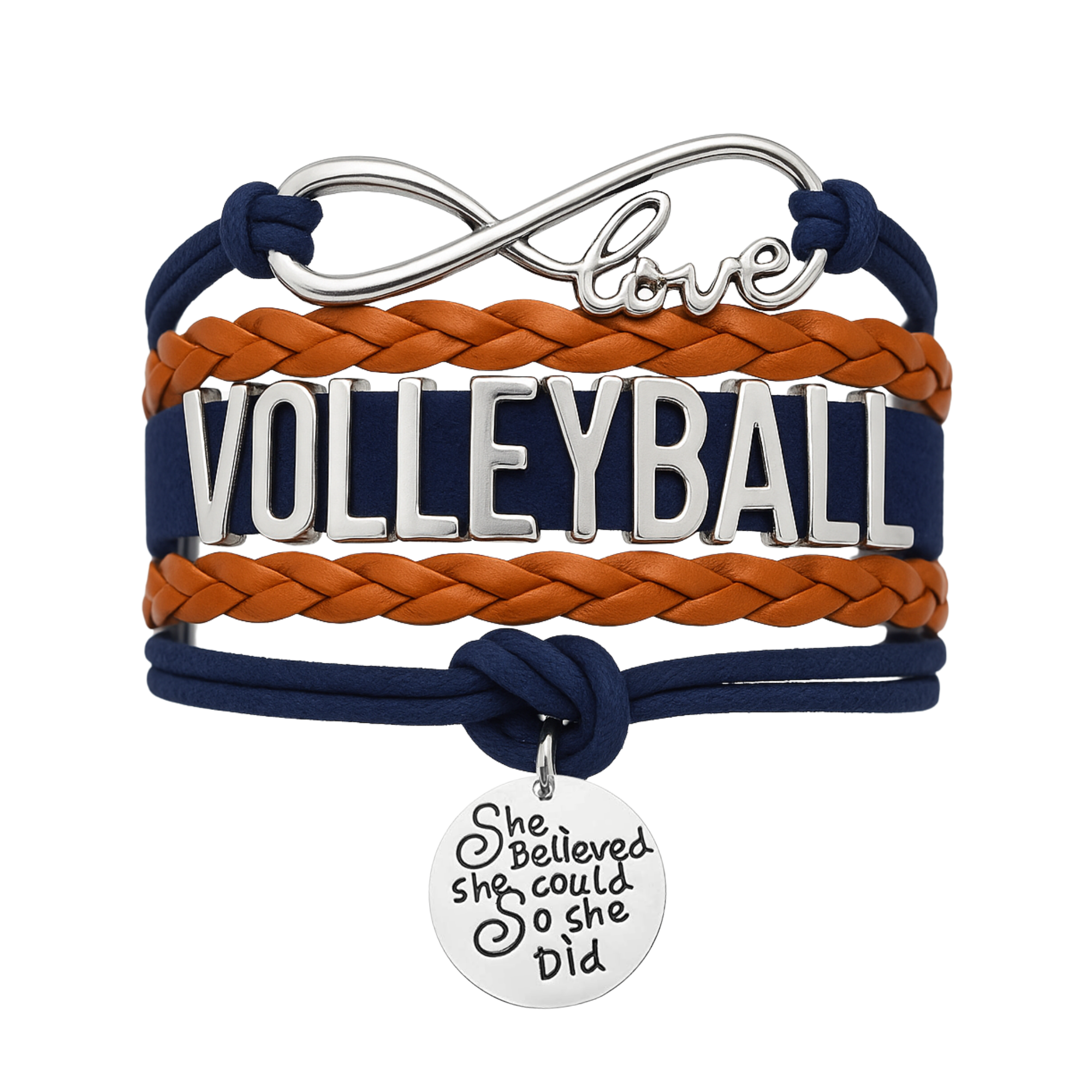 Volleyball She Believed She Could  Bracelet - Pick Your Team Colors