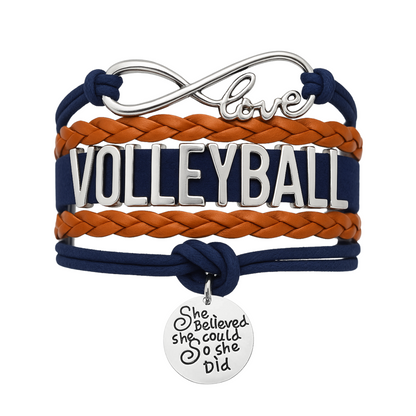 Volleyball She Believed She Could  Bracelet - Pick Your Team Colors