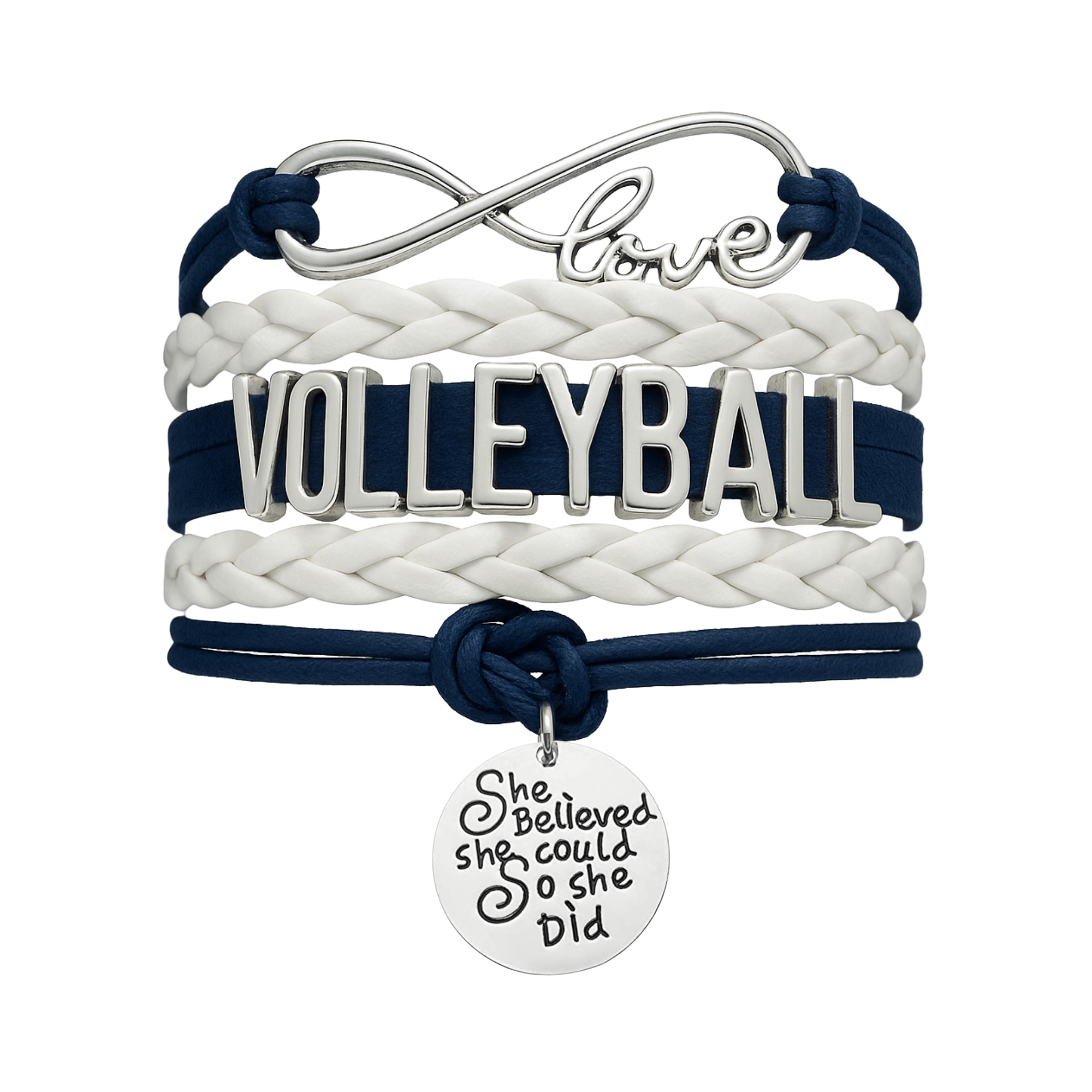 Volleyball She Believed She Could  Bracelet - Pick Your Team Colors