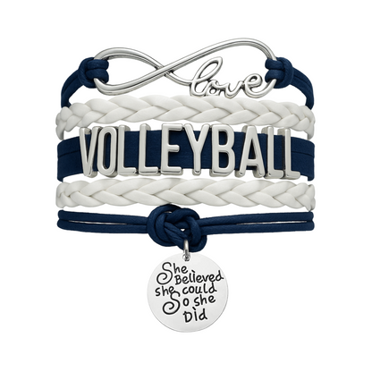 Volleyball She Believed She Could  Bracelet - Pick Your Team Colors