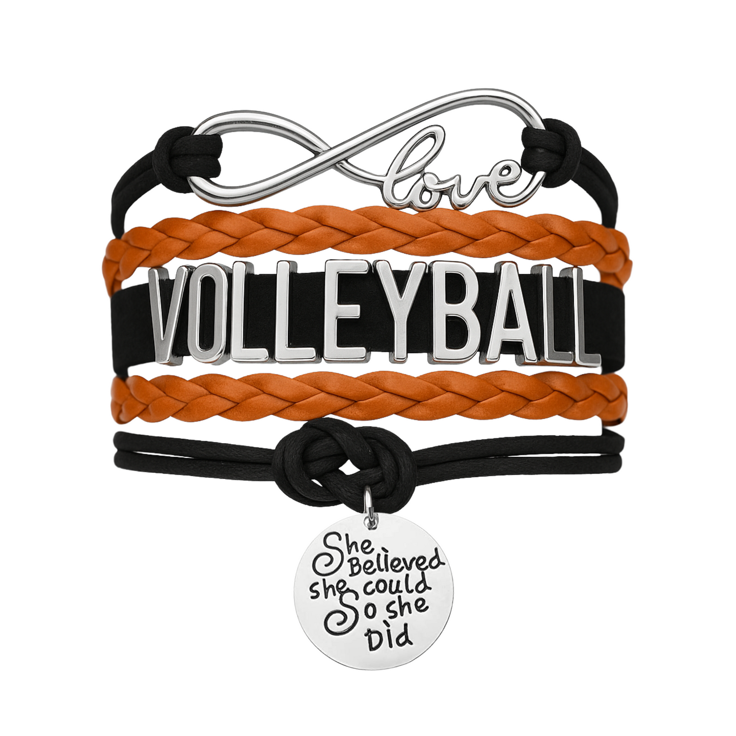 Volleyball She Believed She Could  Bracelet - Pick Your Team Colors