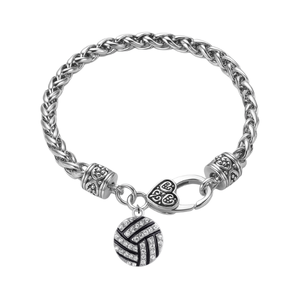 Volleyball Silver Rope Chain Bracelet