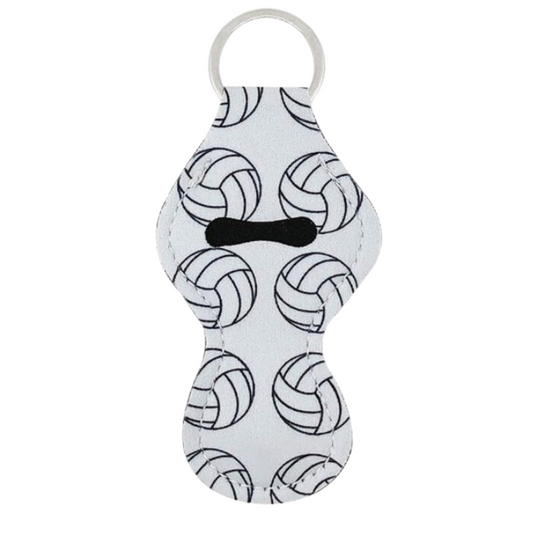 Volleyball Chapstick Holder Keychain