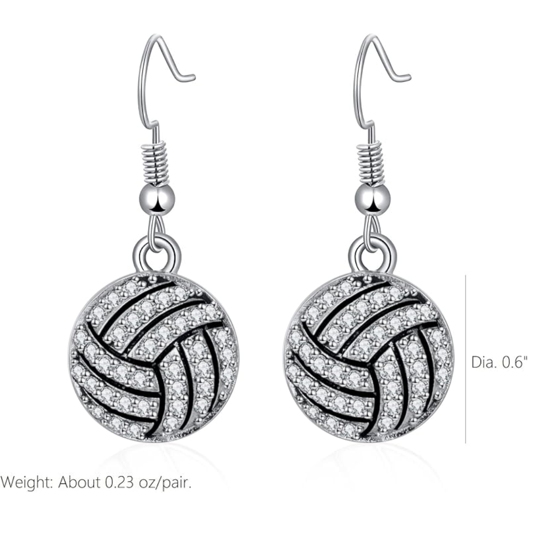 Volleyball Rhinestone Earrings