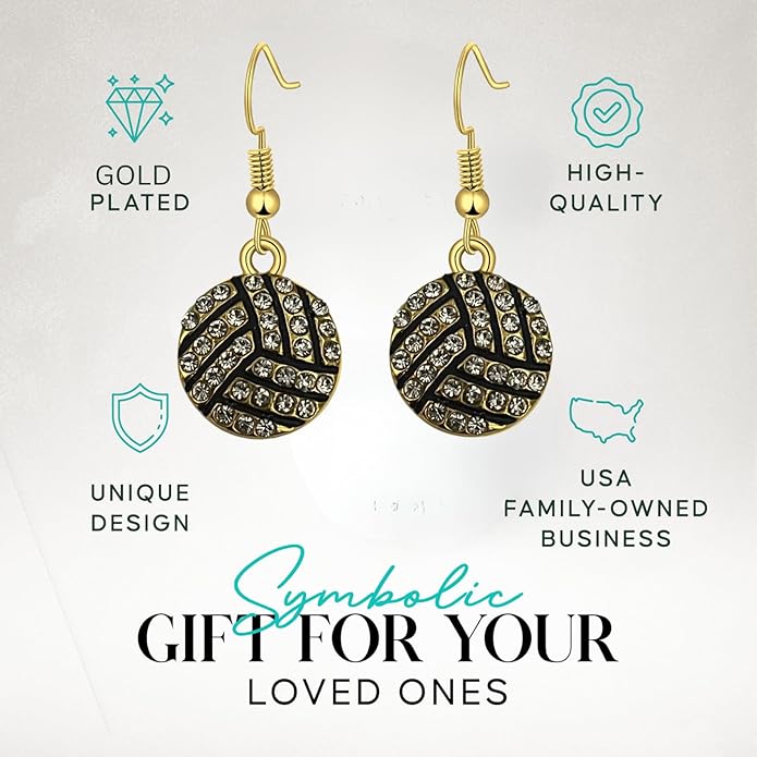 Volleyball Rhinestone Earrings
