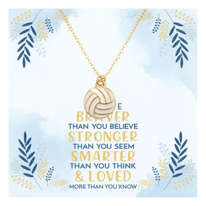 Volleyball Braver Necklace Card