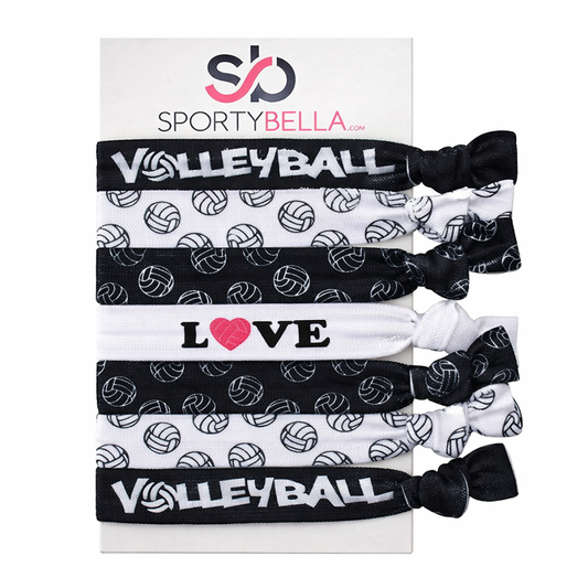 Girls Love Volleyball Hair Ties Set