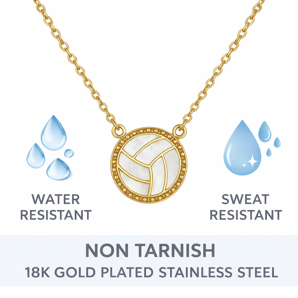 Volleyball Mother of Pearl Necklace