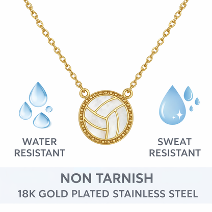 Volleyball Mother of Pearl Necklace