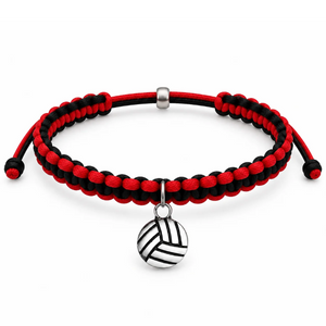 Volleyball Charm Multi Colored Rope Bracelet - Pick Colors