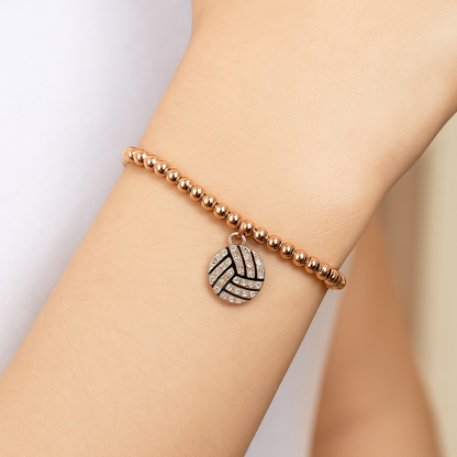 Volleyball Beaded Slider Bracelet