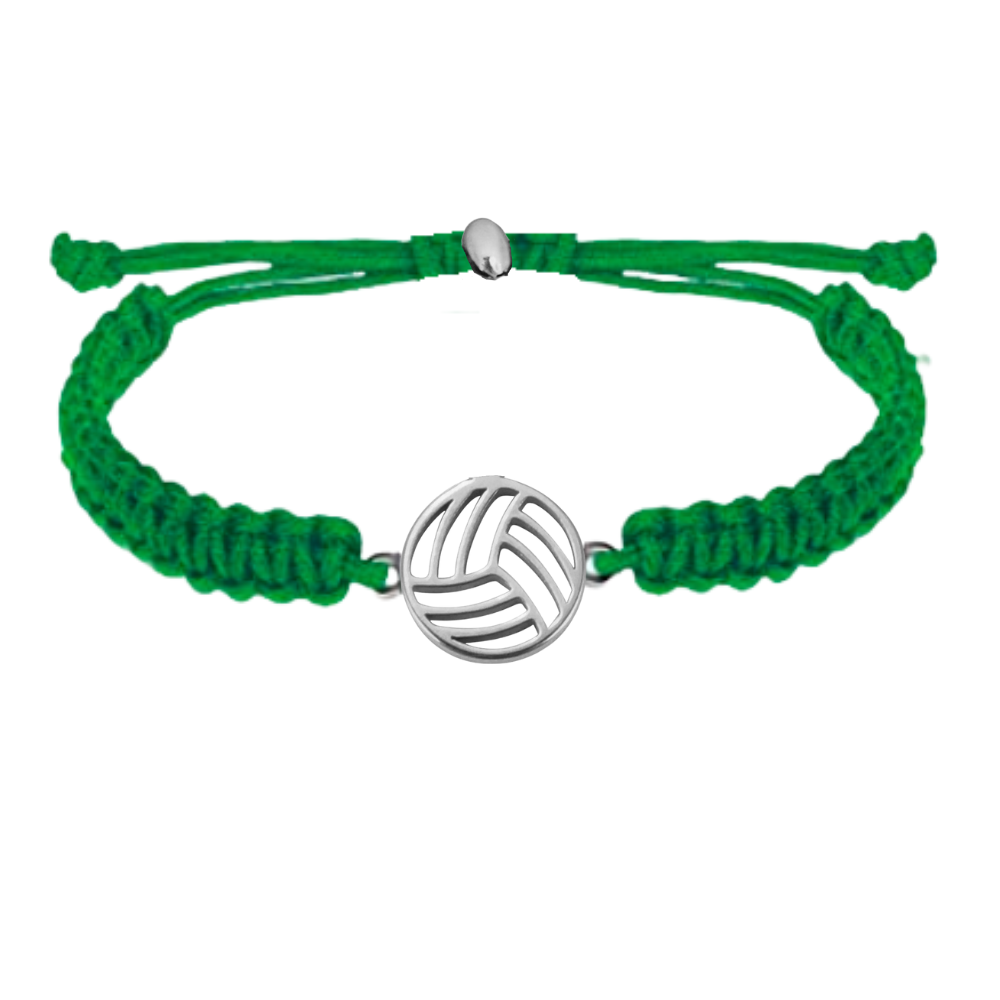 Green Volleyball Stainless Steel Bracelet 