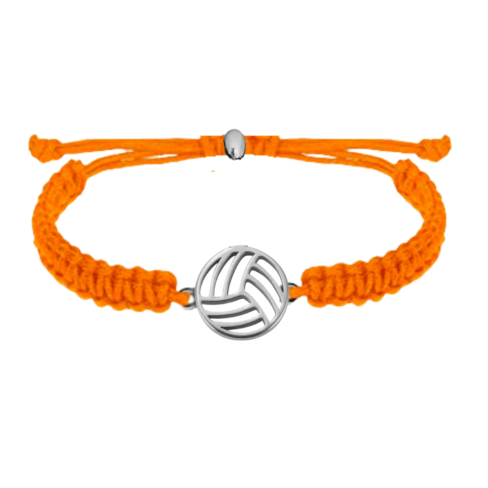 orange Volleyball Stainless Steel Bracelet 