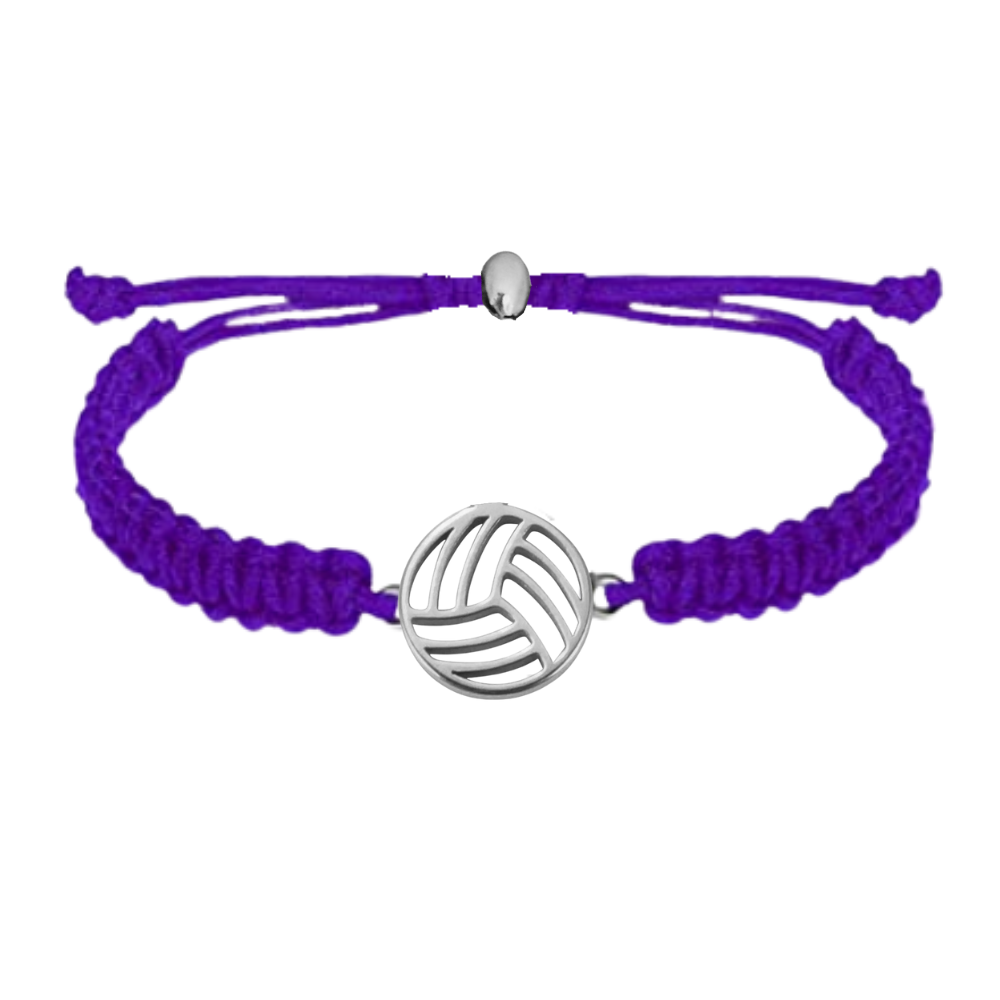 purple Volleyball Stainless Steel Bracelet 