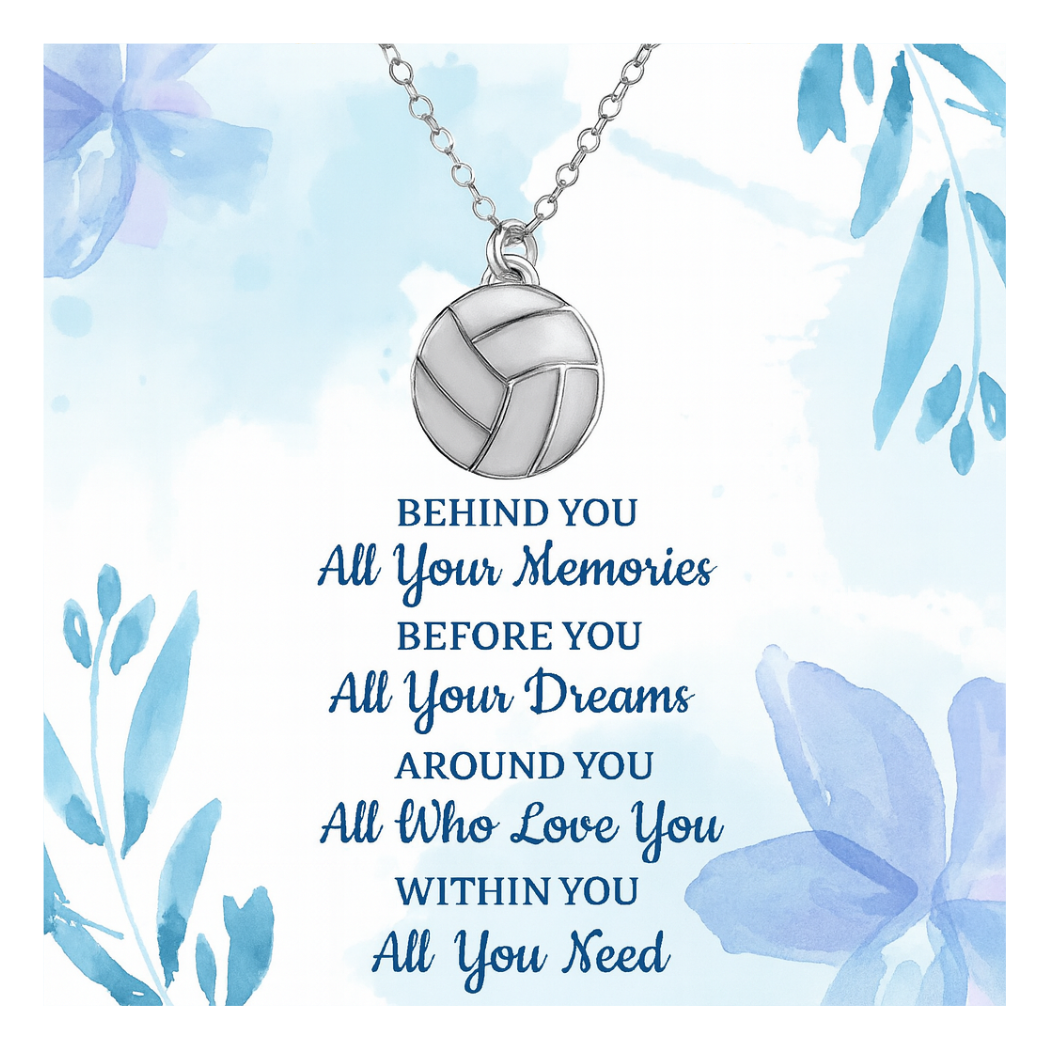 Volleyball Braver Necklace Card