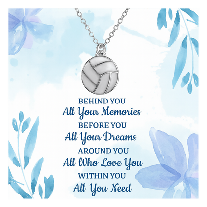 Volleyball Braver Necklace Card