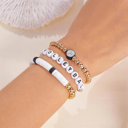 Volleyball Stackable 3pc Bracelet Set
