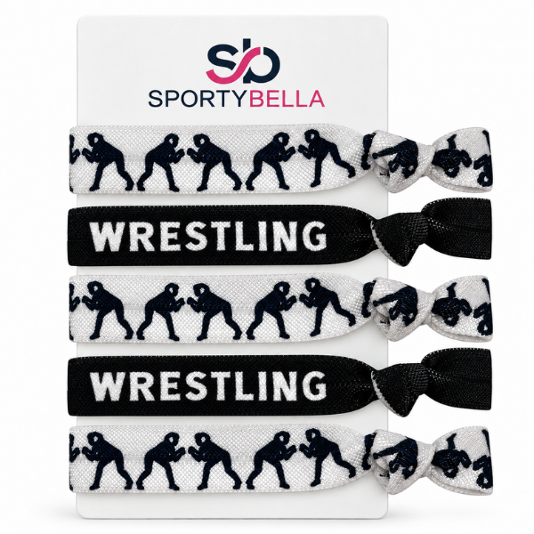 Wrestling Black Hair Ties