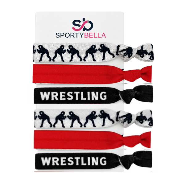 Wrestling Hair Ties, Set of 6, Choose Your Team Colors
