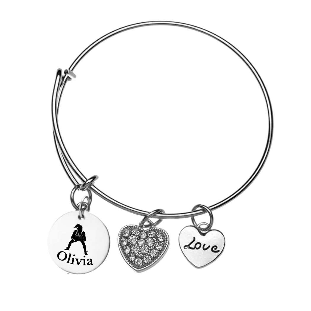 Girls Personalized Wrestling Charm Bracelet
