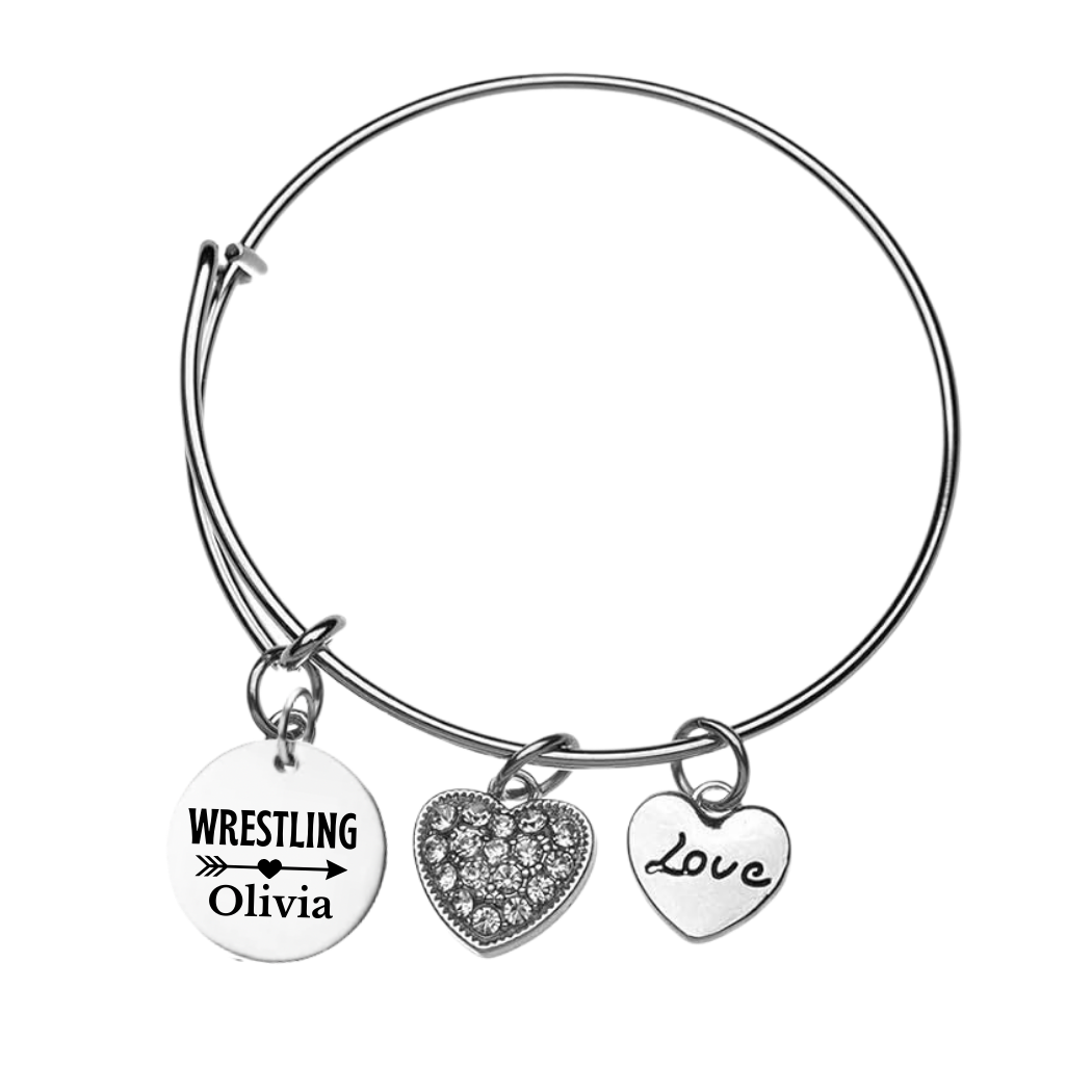 Girls Personalized Wrestling Charm Bracelet