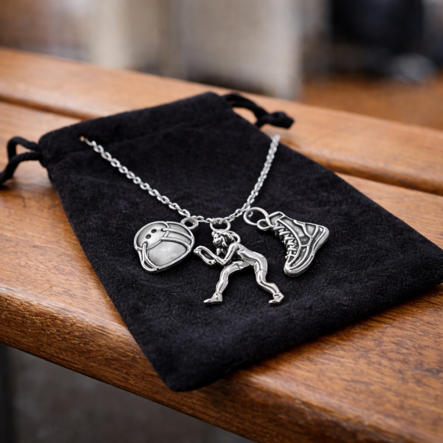 Wrestling Charm Necklace