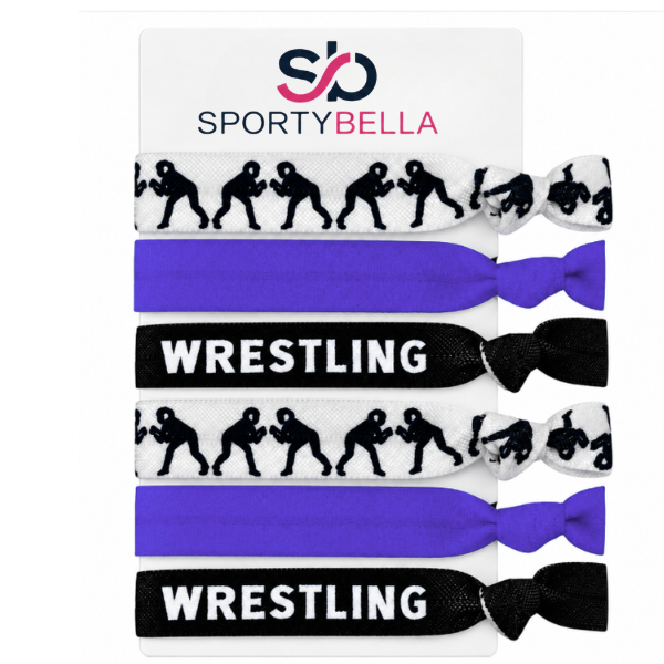 Wrestling Hair Ties, Set of 6, Choose Your Team Colors