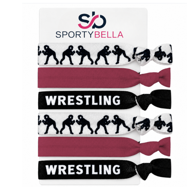 Wrestling Hair Ties, Set of 6, Choose Your Team Colors
