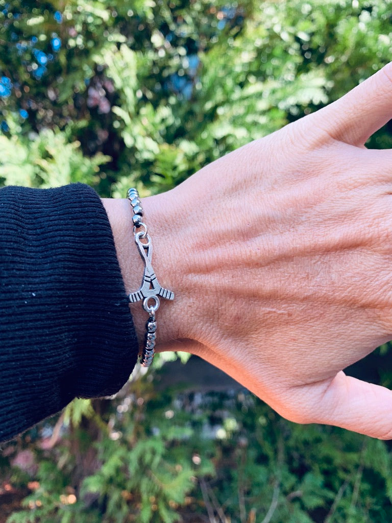Ice Hockey Adjustable Charm Bracelet