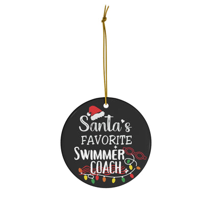 Swim Coach Gift, Swim Christmas Ornament, Santa's Favorite Swim Coach