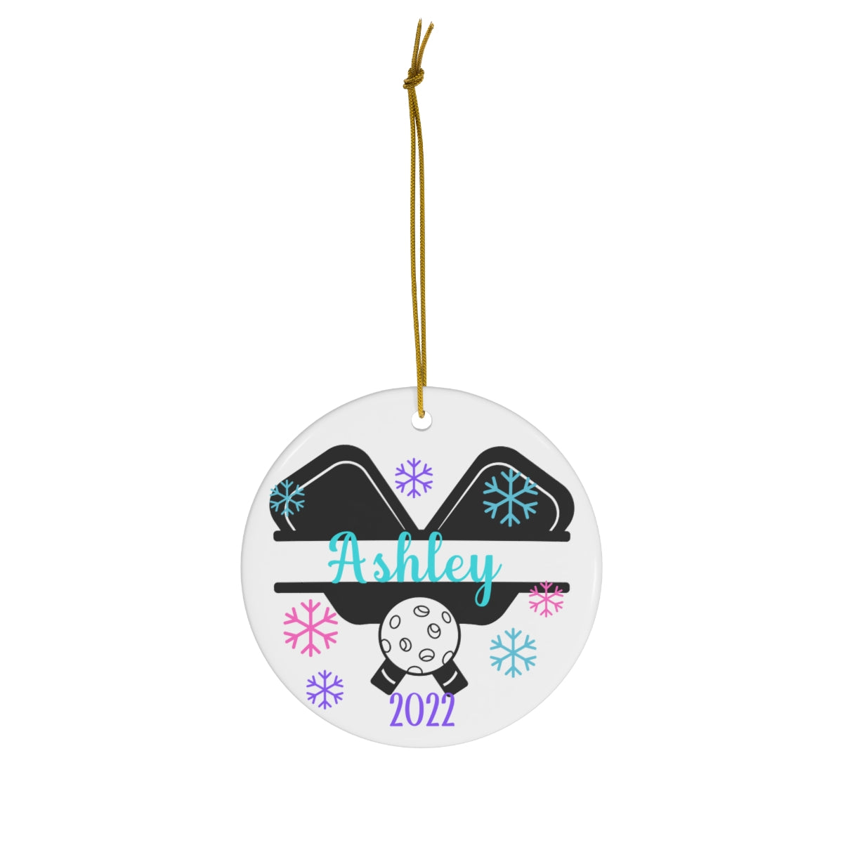 Personalized Pickleball Christmas Ornament