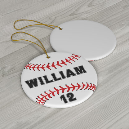 Personalized Baseball Christmas Ornament