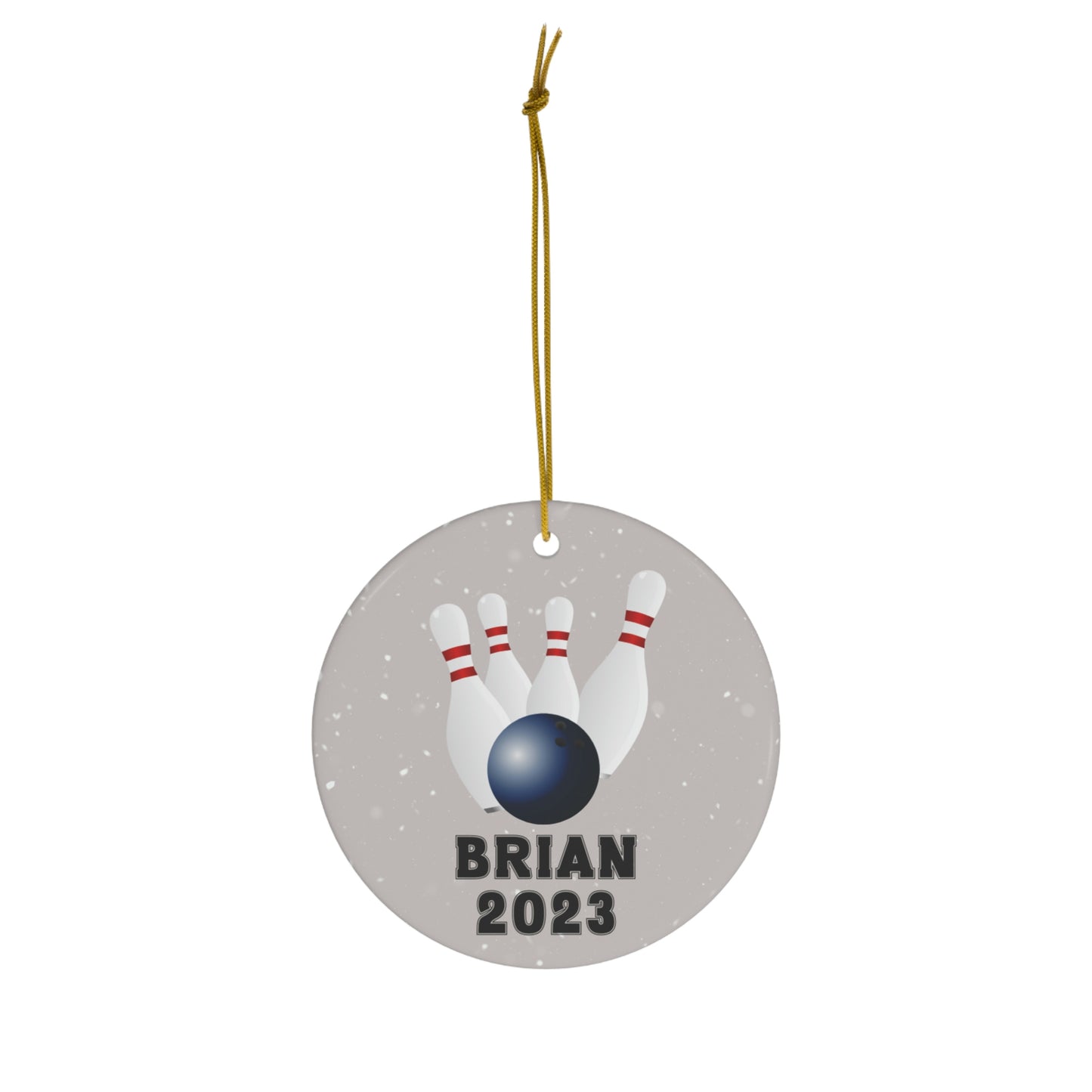 Bowling Ornament, 2023 Personalized Bowling Christmas Ornament, Ceramic Tree Ornament for Bowlers