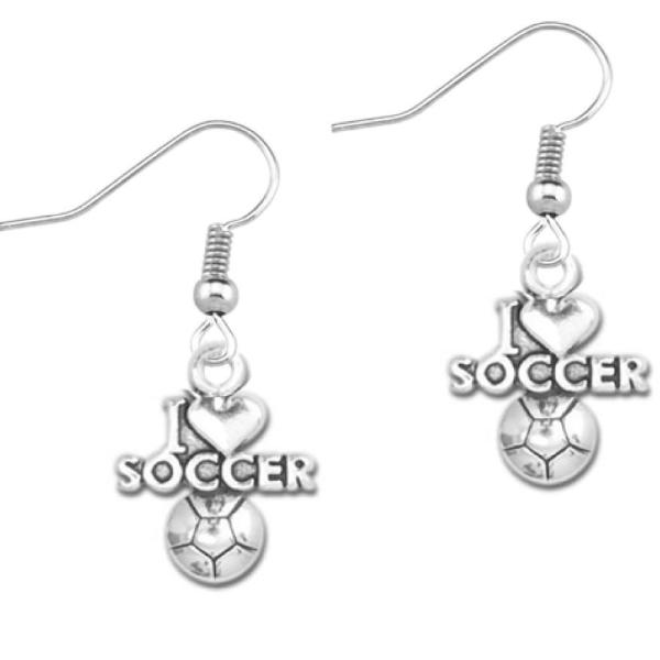I Love Soccer Earrings - Sportybella