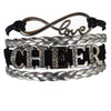 Girls Black Cheer Rhinestone Bracelet - Sportybella
