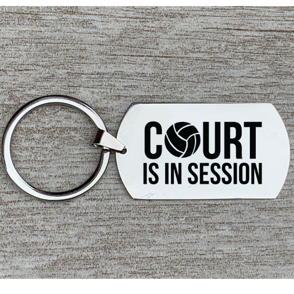 Volleyball Keychain -Court is in Session