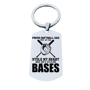 Softball Dad Keychain - Stole My Heart