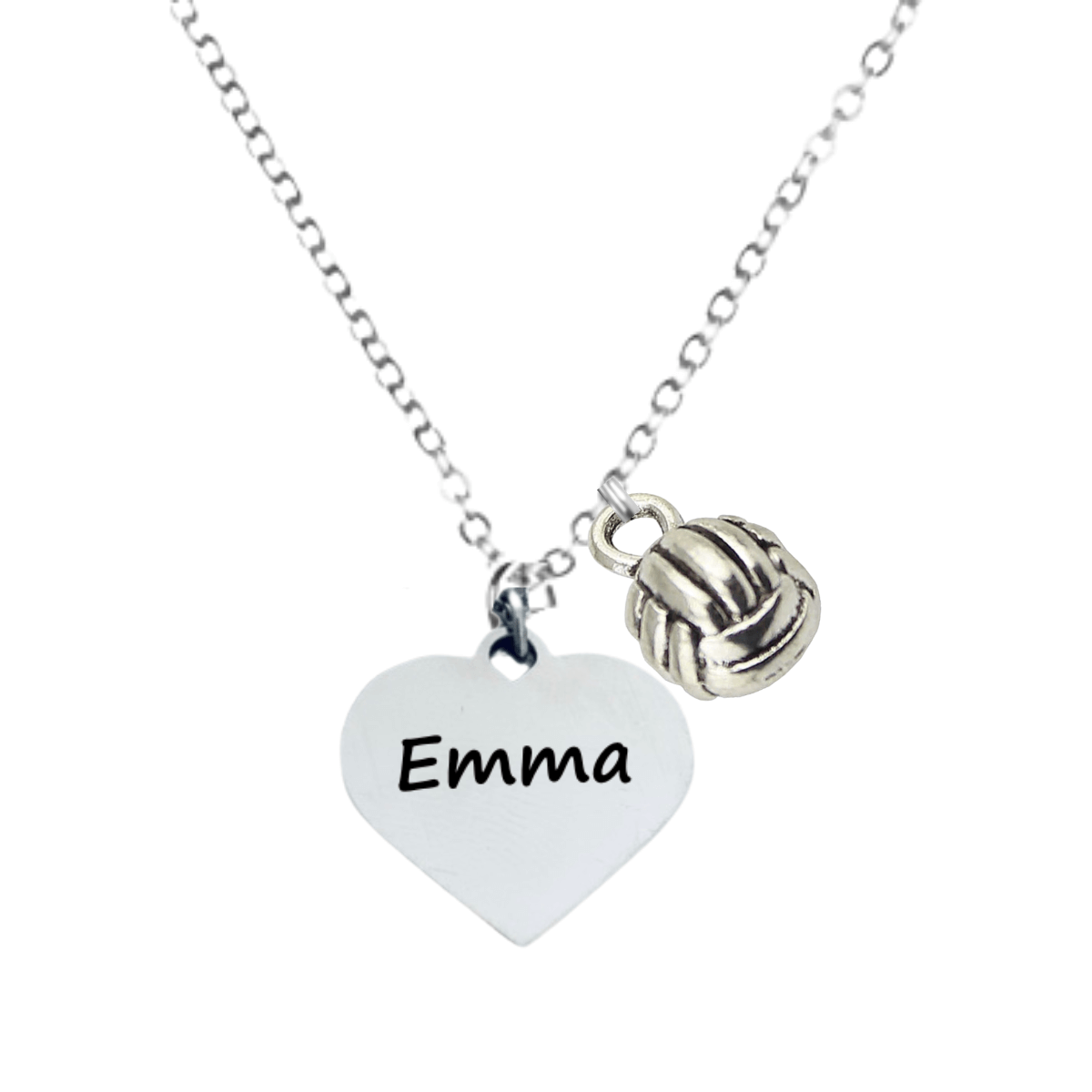 Personalized Volleyball Necklace with Volleyball Ball Charm