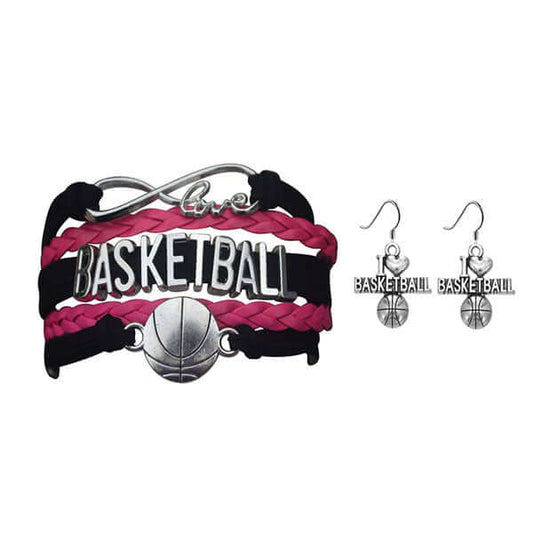 Basketball Jewelry Set ( Bracelet & Earrings) - Sportybella