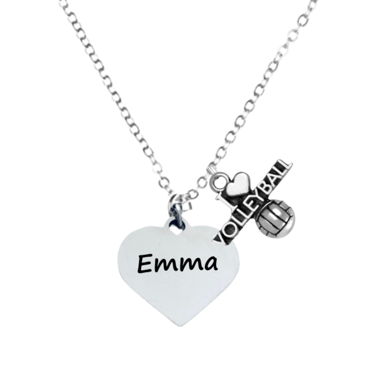 Personalized Engraved Volleyball Necklace