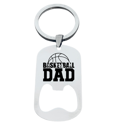 Basketball Dad Bottle Opener Keychain