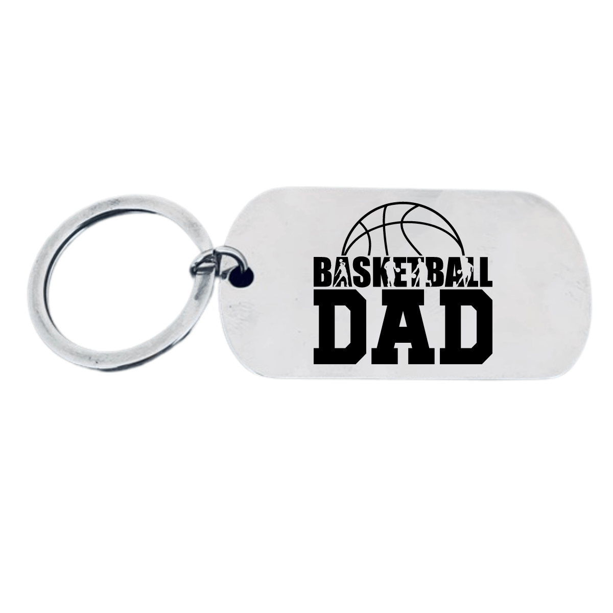 Basketball Dad Tog Tag Keychain