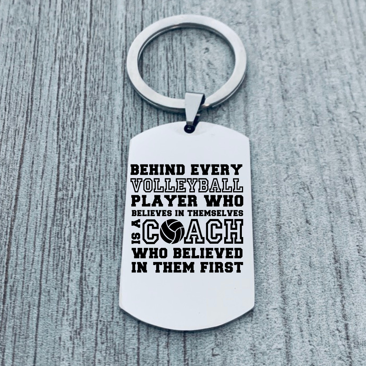 Volleyball Coach Keychain, Behind Every Player