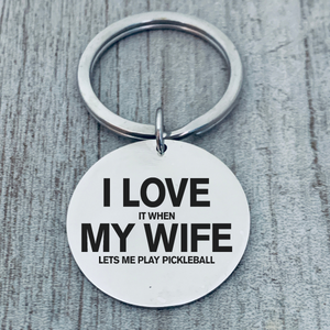 Pickleball Husband Keychain