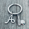 Personalized Bowling Keychain with Initial Charm