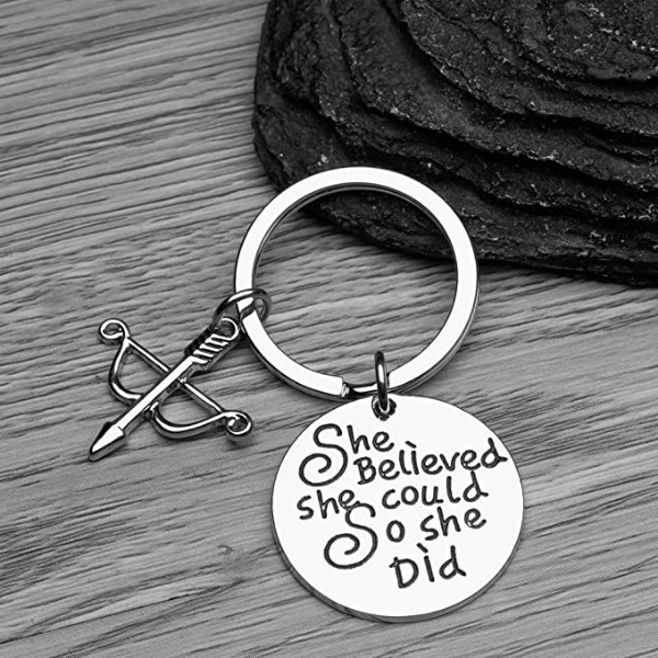 Archery Keychain - She Believed She Could So She Did