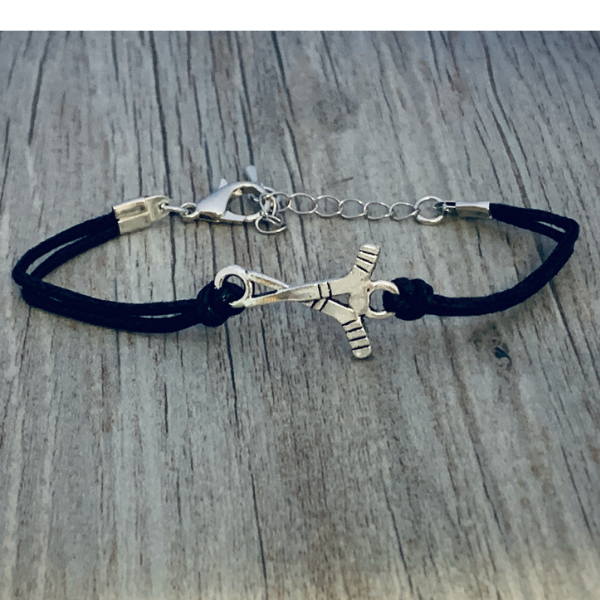 Ice Hockey Black Bracelet