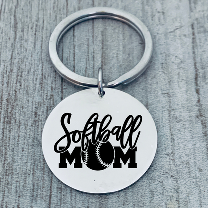 Softball Mom Keychain