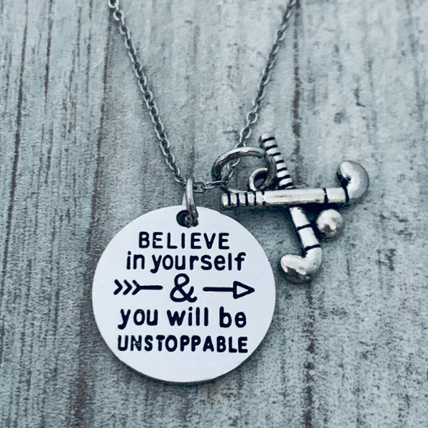 Field Hockey Necklace - Believe In Yourself