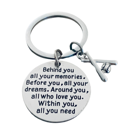Baseball Keychain - Behind You All Your Memories
